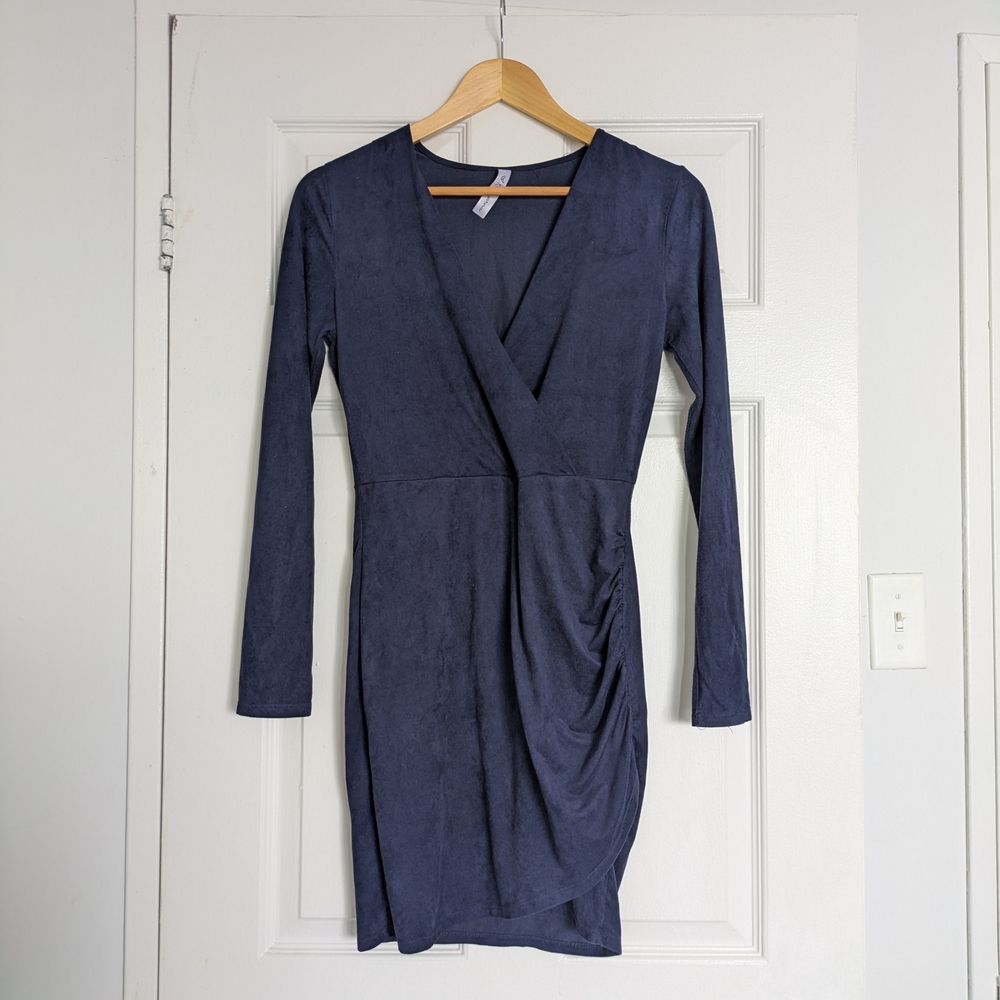 Elegant Navy Wrap Dress